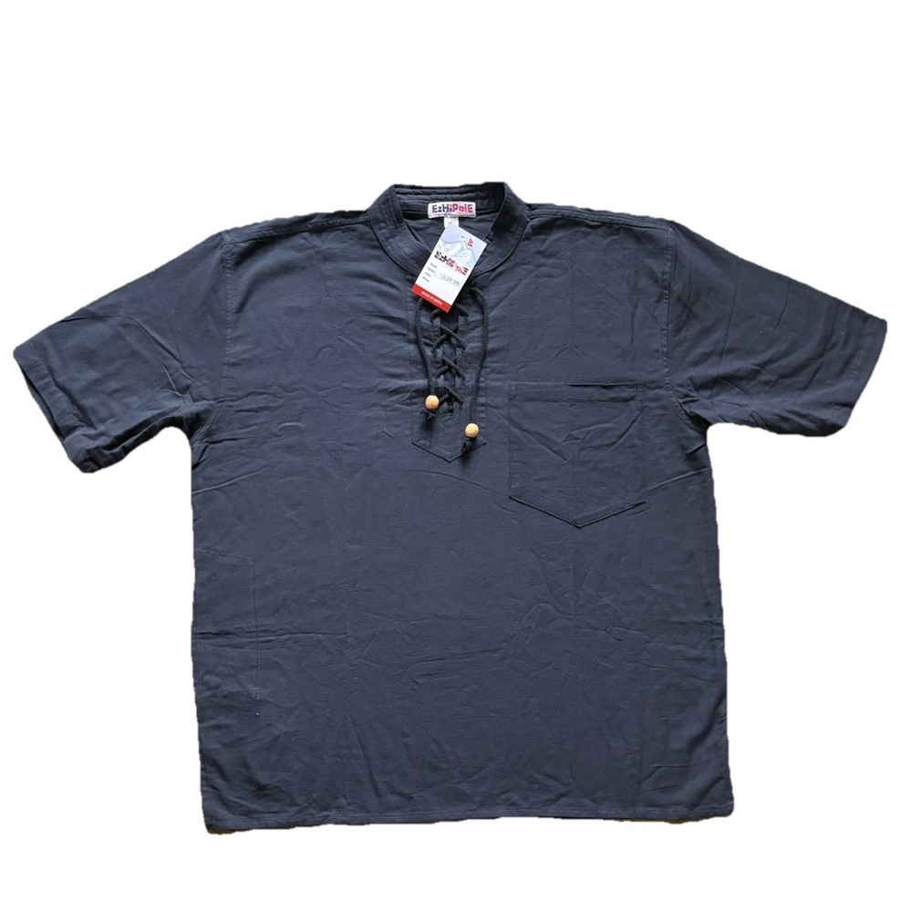 EzHippie Men's Gray Shirt 100% Cotton Size 3X Bohemian